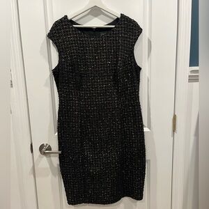 Alex Evenings Black Textured Mini Dress